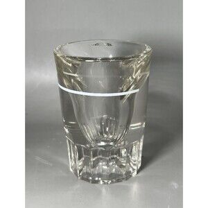 Vintage Clear Glass Shot Glass 2oz Heavy Bottom White Stripe Barware 3 inch Tall